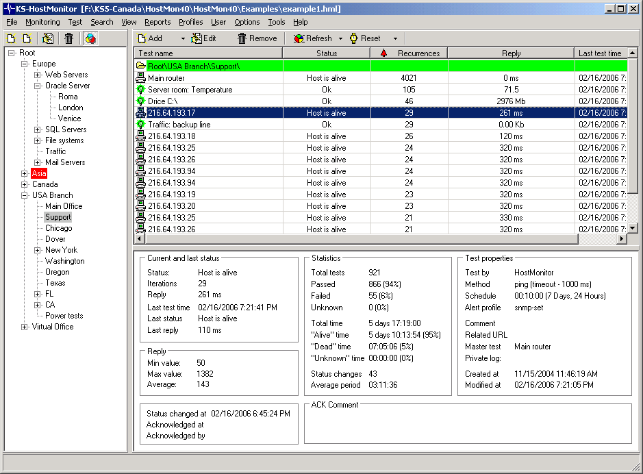 Advanced Host Monitor 11.9 : Main window