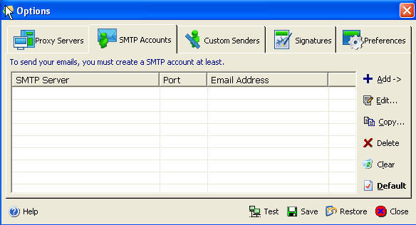 Auto Mail Sender 5.2 : Main window