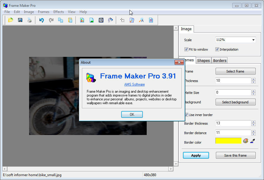 Frame Maker Pro 3.9 : Main window