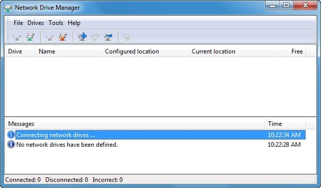 Network Drive Manager 2.8 : Main Window