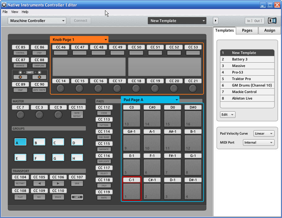 Native Instruments Controller Editor 1.3 : Main window