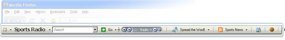 Sports Radio Online Toolbar 6.3 : Main screen