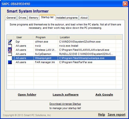 Smart System Informer 2.2 : Main Window