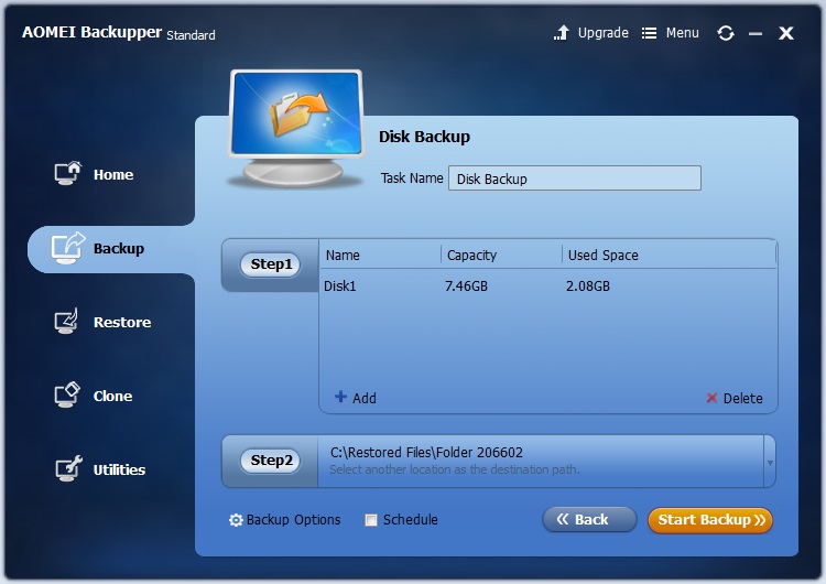 AOMEI Backupper Standard 3.1 : New Backup