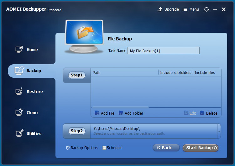 AOMEI Backupper Standard 3.2 : File Backup