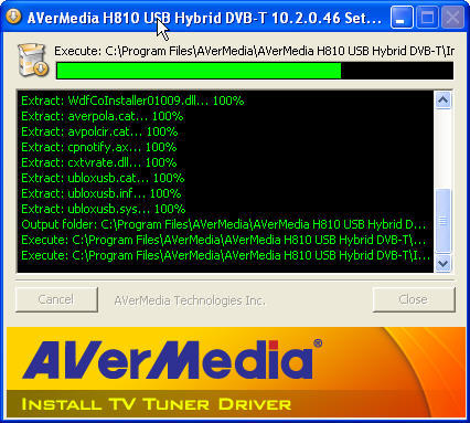 AVerMedia H810 USB Hybrid DVB-T 10.2 : Setup Window