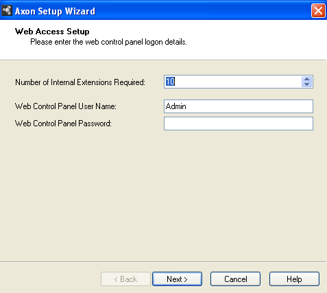 Axon Virtual PBX 0.0 : setup wizard