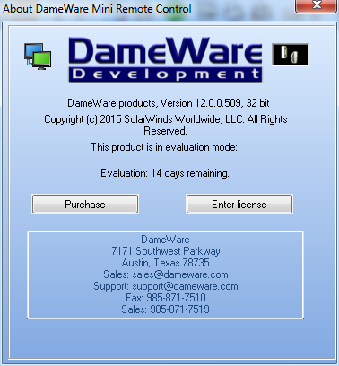 DameWare Mini Remote Control 12.0 : Main window