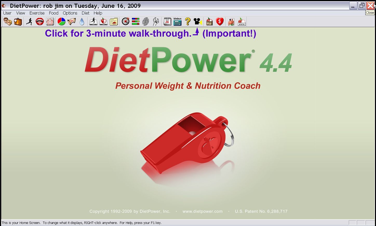 DietPower 4.4 : Main window