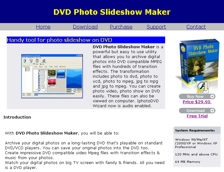 DVD Photo Slideshow Maker 2.0 : Product Website