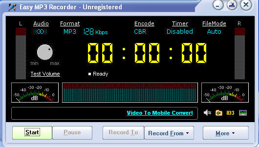 Easy MP3 Recorder 2.0 : Main window