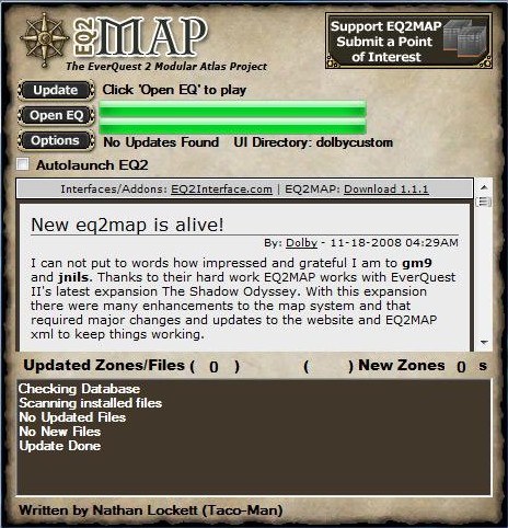 EQ2MAP Updater 1.2 : Main window