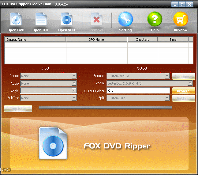 Fox DVD Ripper Pro 8.0 : Main