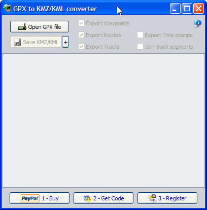 GPX2GE 1.1 : Main window