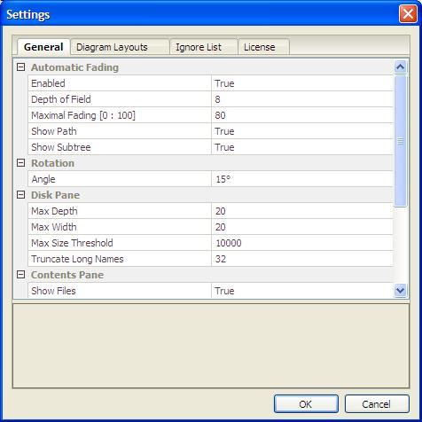 GraphVu Disk Space Analyzer 1.0 : Settings Dialog