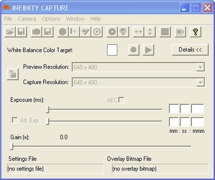 INFINITY Software 6.2 : Capture Window