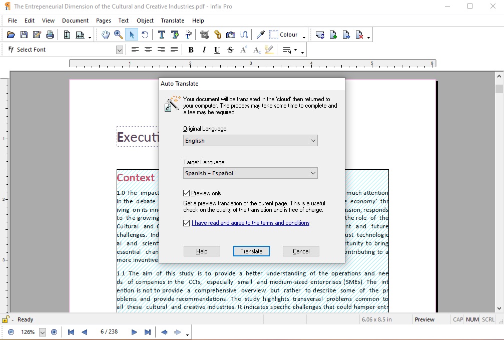 Infix PDF Editor 7.5 : Auto Translate