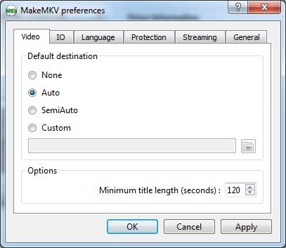 MakeMKV 1.8 : Video Preferences