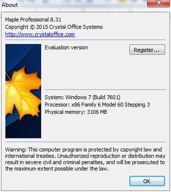 Maple Professional 8.3 : About