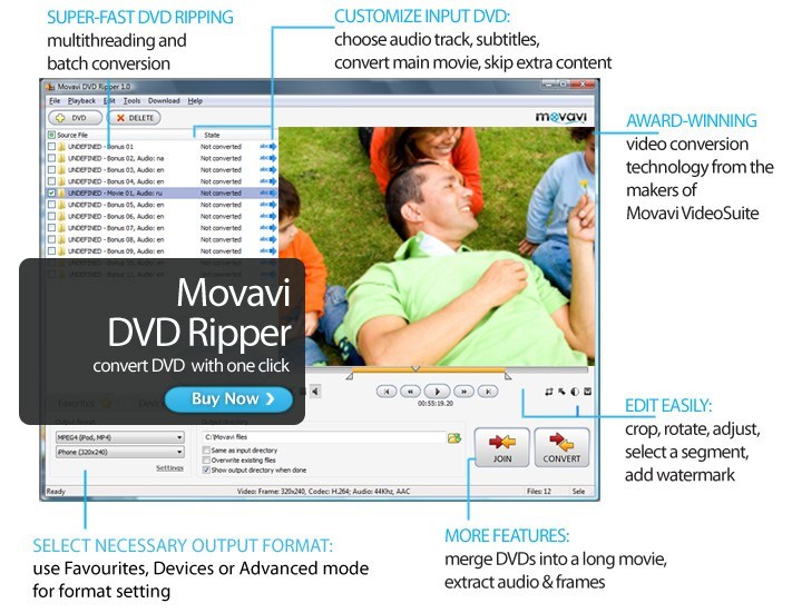 Movavi DVD Ripper 6.0 : Main Window