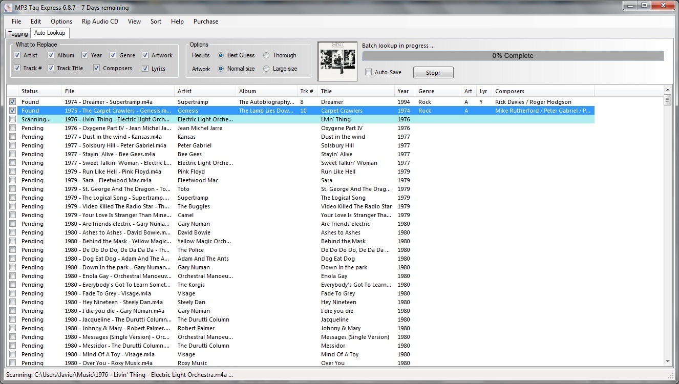 Mp3 Tag Express 6.8 : Batch Look-Up