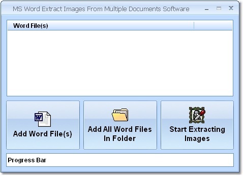 MS Word Extract Images From Multiple Documents Software 7.0 : User interface.