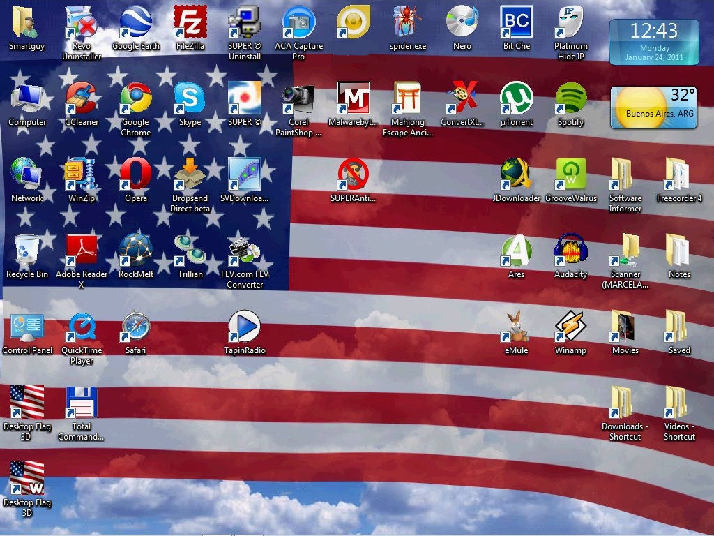 PUSH Entertainment - Desktop Flag 3D 1.2 : Animated Wallpaper
