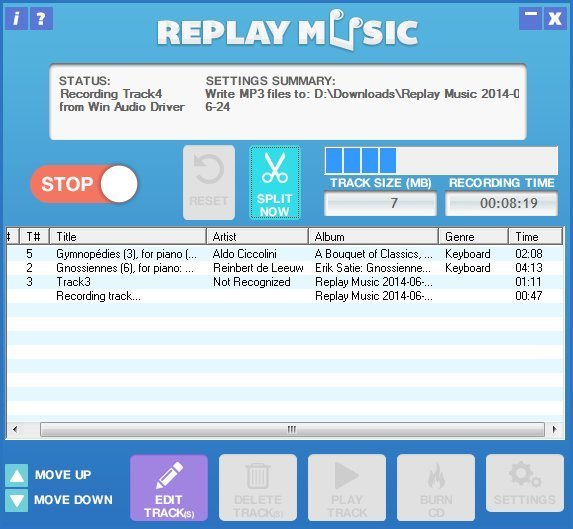 Replay Music 6.1 : Main Window
