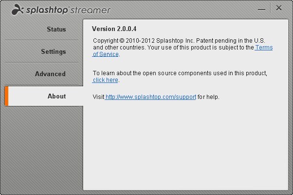 Splashtop Streamer 2.0 : Main window