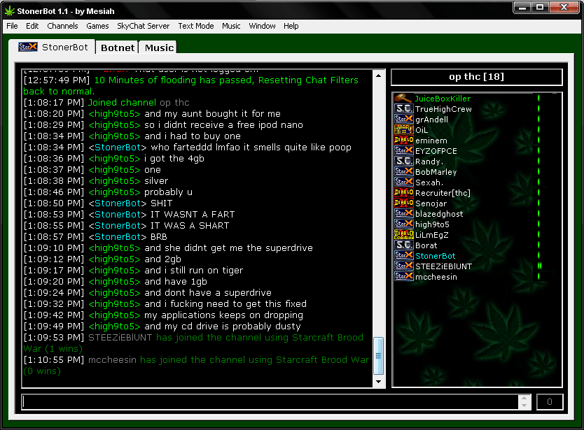 StonerBot 1.1 : Main window