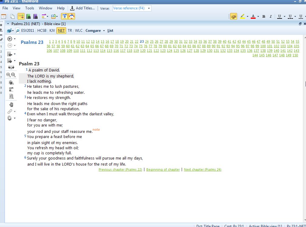 The Word 5.0 : Bible whole screen view