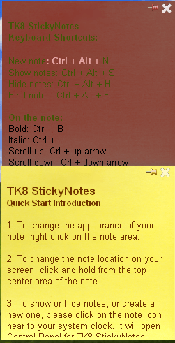 TK8 StickyNotes 3.0 : Notes