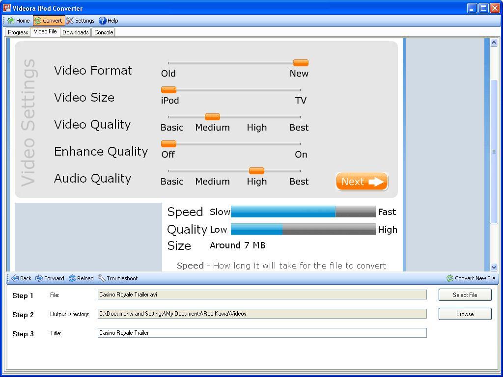 Videora HTC Touch Pro Converter 6.0 : Main window