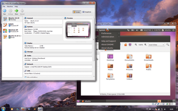 VirtualBox 5.1 : Main window