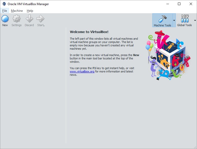 VirtualBox 5.2 : Main window