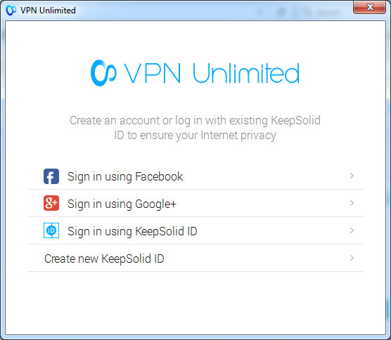 VPN Unlimited 3.1 : Main window