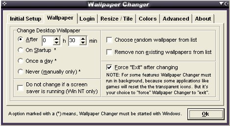 Wallpaper Changer 1.9 : Wallpaper Options