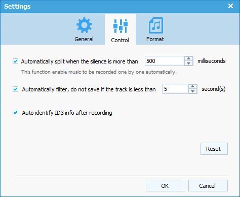 Aimersoft Music Recorder 1.0 : Advanced Settings