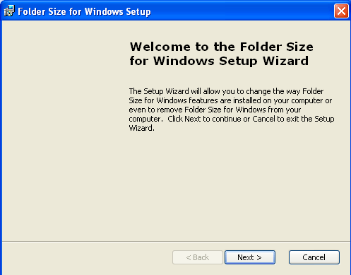 Folder Size for Windows 2.3 : INSTALL