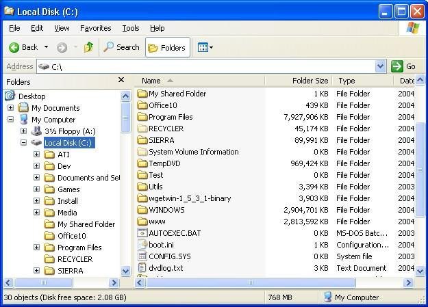 Folder Size for Windows 2.6 : The Folder Size Column on Windows 2000 / XP