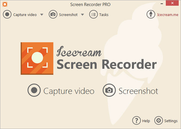 Icecream Screen Recorder 4.9 : Main Window