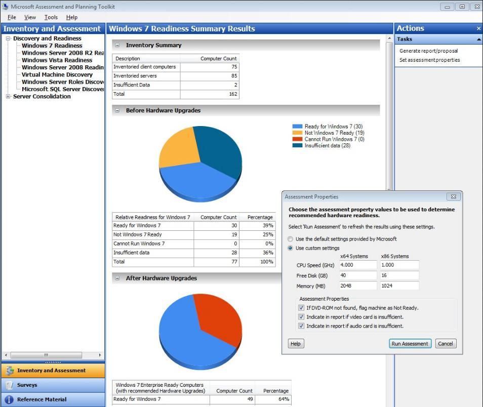 Microsoft Assessment and Planning Toolkit 8.0 : Main Window