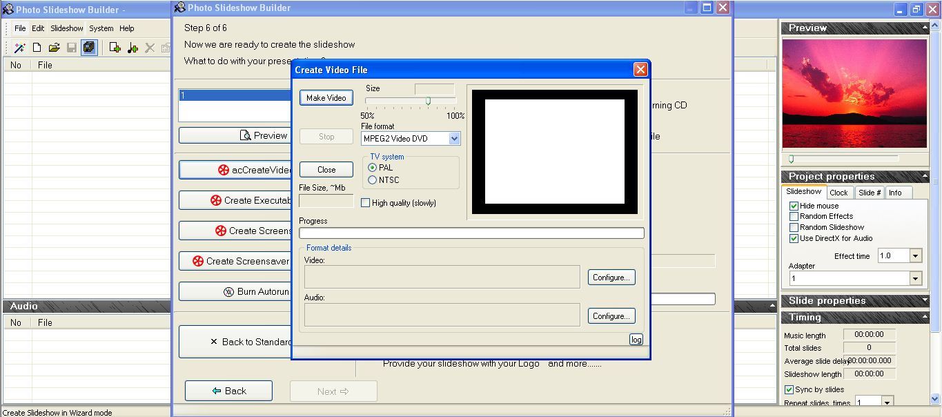 Photo Slideshow Builder 3.0 : Create video file