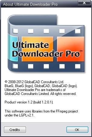 Ultimate Downloader Pro 1.2 : About Window