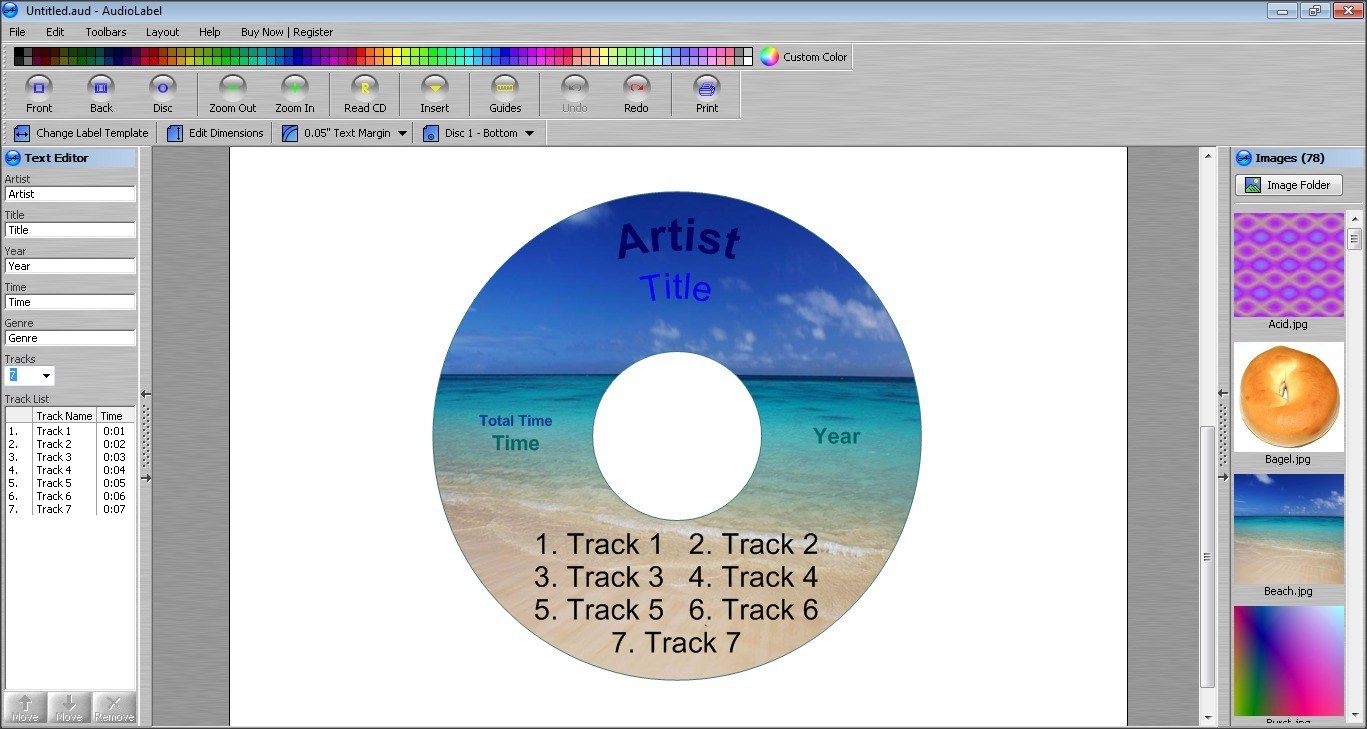 AudioLabel 6.0 : Disc Label View