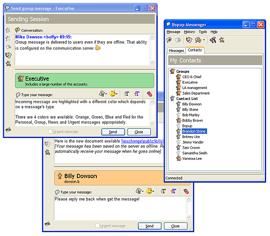 Bopup Messenger 5.2 : Main Window