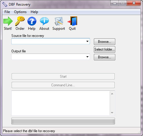 DBF Recovery 3.7 : Main window