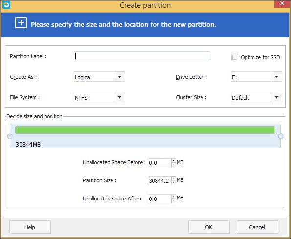 EaseUS Partition Master Free 11.9 : Create Partition Wizard