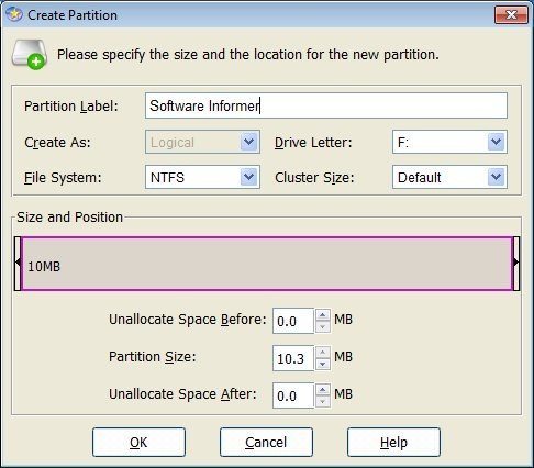 EaseUS Partition Master Free 6.5 : Creating a Partition