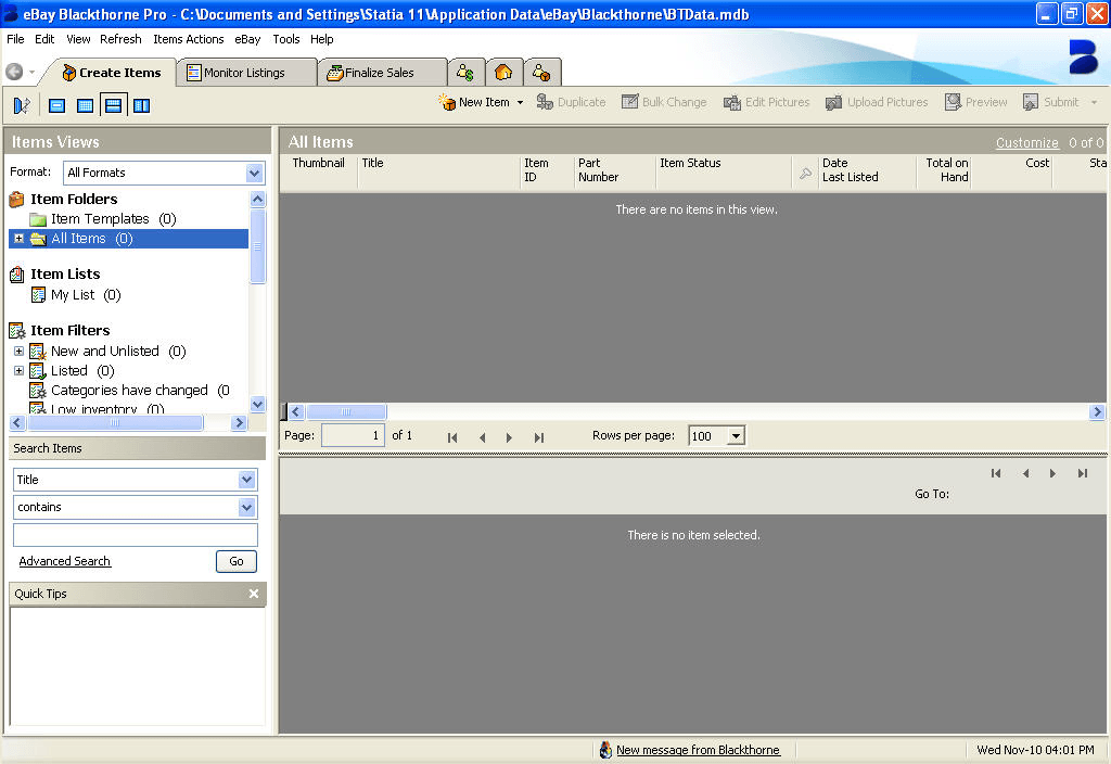 eBay Blackthorne 04.0 : Main Window